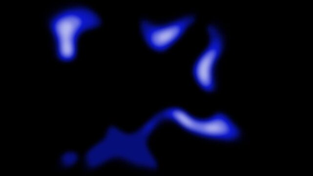 Abstract glowing blue energy smoke flame loop moving soft blurred plasma light on black background