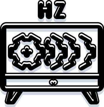Monitor showing hz refresh rate setting with animated gears and speed streaks, symbolizing display performance, high frame rate, optimization and smooth, fast ui operation