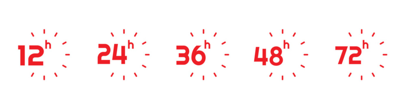 hours clock arrow on white background