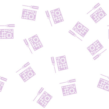 microchip make geek vector glyph seamless pattern microchip make geek sign illustration