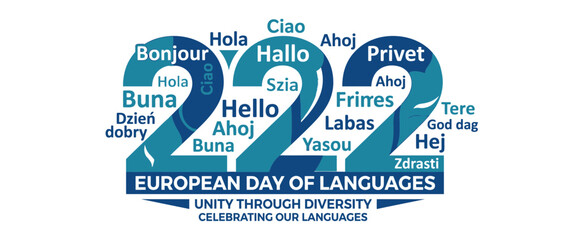 European Day of Languages celebration with multilingual greetings © Bergoyang