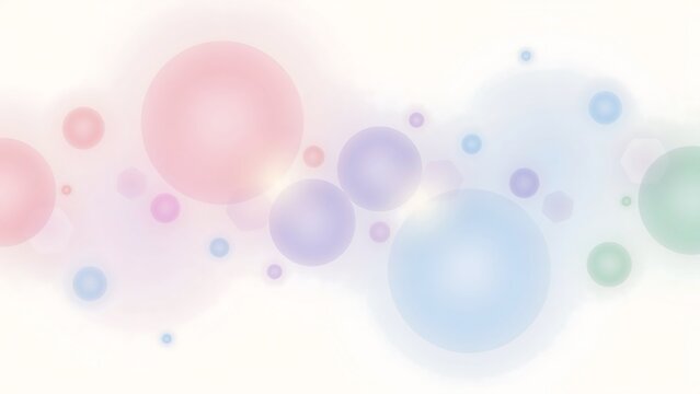 Colorful translucent spheres floating on a white background with soft light and pastel gradients