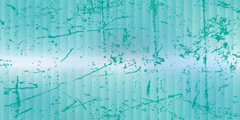 Obraz premium Abstract turquoise background featuring a dynamic scratched grunge pattern and vertical stripes layout texture.vector