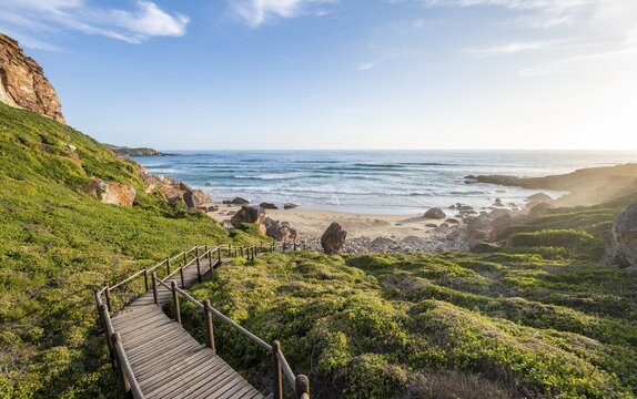 Road to the beach, coast and sea at Robberg Nature Reserve, Plettenberg Bay, South Africa