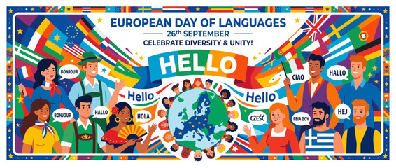 European Languages Diversity Celebration with Diverse People © Karina