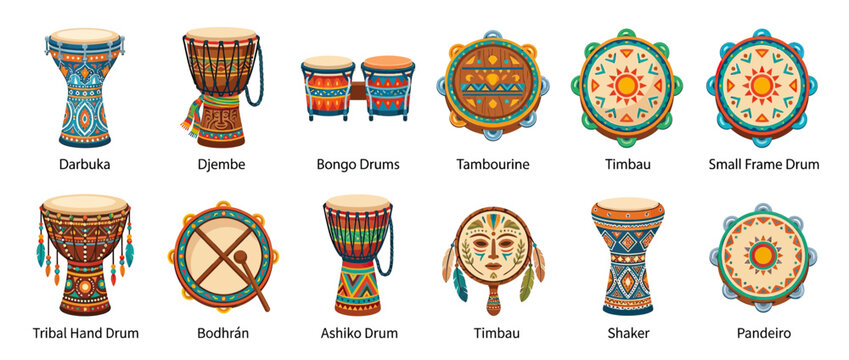 Collection of Decorative Percussion Instruments
