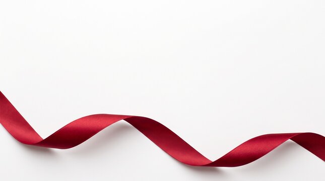  Minimal White Christmas Background with Red Ribbon Accent and Clean Copy
Space