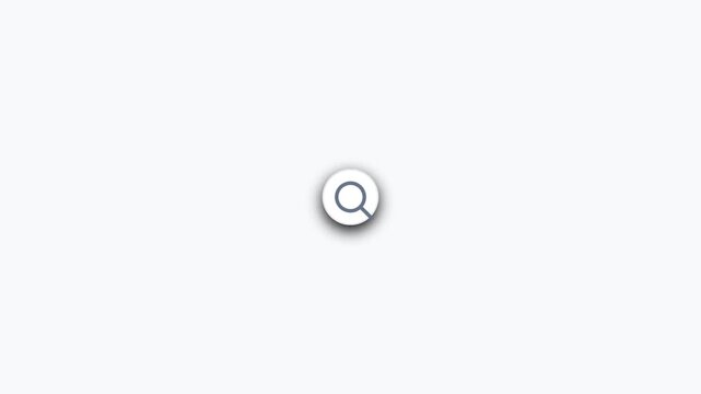 Minimalist Search Bar UI Animation with Magnifying Glass Icon and Blinking Cursor on White Background