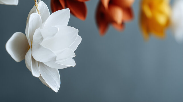 Exquisite White Lotus Flower Ornaments for Vesak Poya Celebration Decoration and Spiritual Serenity