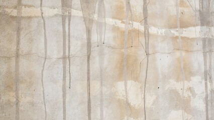 Fototapeta premium Weathered concrete wall texture with vertical water stains and horizontal cracks
