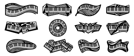 Abstract Piano Keyboard Designs and Musical Art © Kuwadi