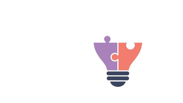 A woman with a light bulb puzzle business.