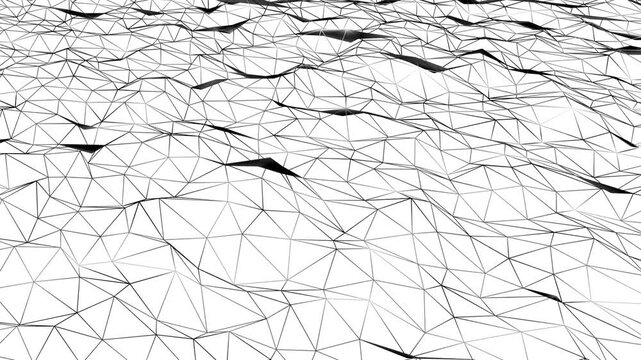 Animated Low Poly Wireframe Polygon Mesh Background. seamless loop  motion video. Abstract Geometric Polygon Network Motion Background