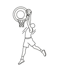 Obraz premium Basketball player dunking a ball