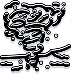 Obraz premium Abstract illustration forming a dark mushroom cloud, symbolizing a powerful atomic blast, destruction, danger, and the devastating impact of modern weaponry