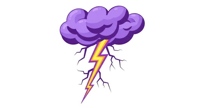 Purple Cloud Storm Weather Lightning Bolt.