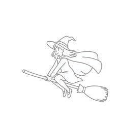 Fototapeta premium Witch flying on a broomstick