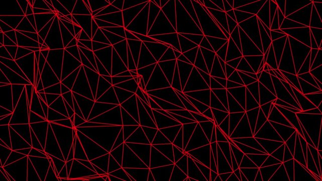 abstract background with red lines. Seamless Low Poly Triangle Network Background. Moving Geometric Wireframe Pattern on White Background