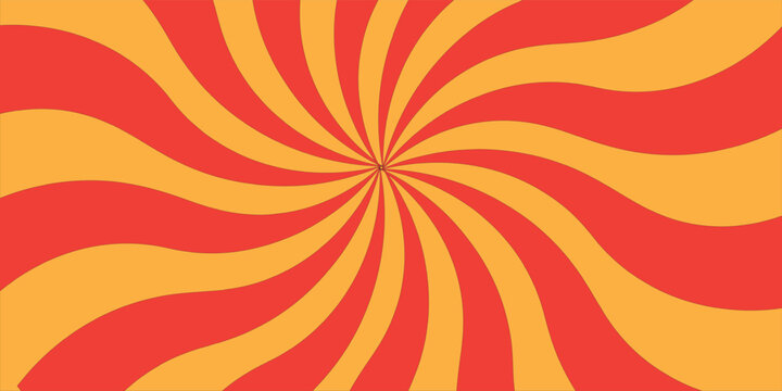 dynamic red and orange curved sunburst or spiral pattern. Modern hypnotic baground suitable for design, banners, and digital projects.