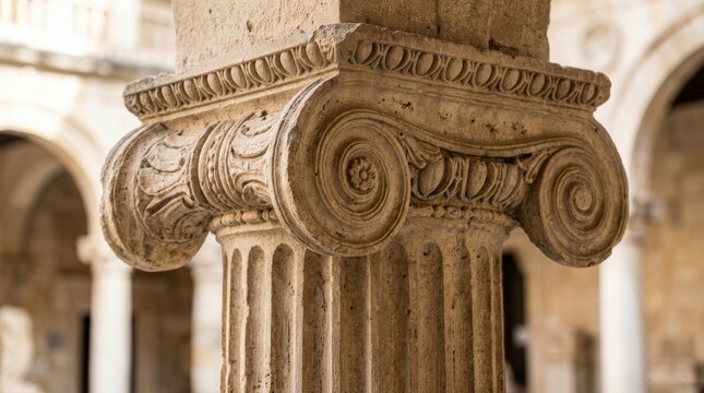 Ionic Column Capital Stone Detail
