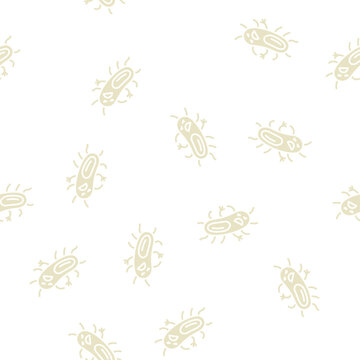 microbe bacteria virus vector glyph seamless pattern microbe bacteria virus sign illustration
