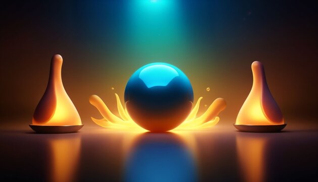 Energy sphere between abstract flames