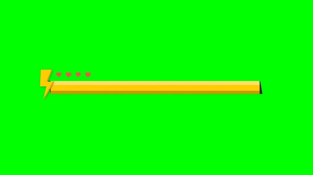 Loading Bar Animation on Green Screen with Yellow and Black Design.