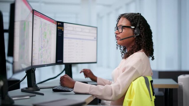 Emergency Dispatcher Calmly Managing Urgent 911 Calls