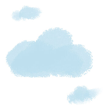 Cute hand drawn crayon cloud illustration for design background