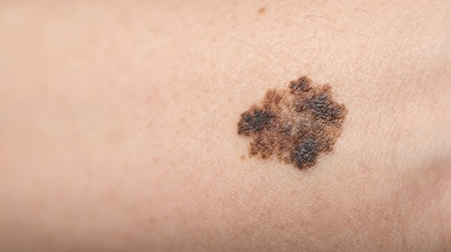 ABCDE Melanoma Warning Signs Concept With Human Skin Close Up