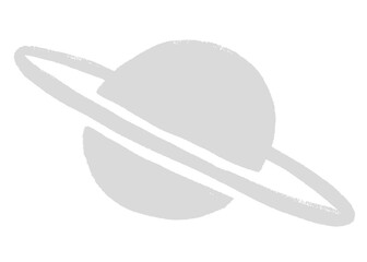 Silver png Saturn galactic doodle sticker © Rawpixel.com