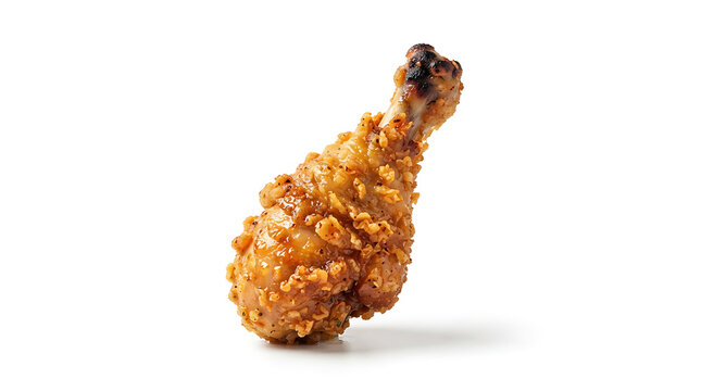 Crispy fried chicken drumstick isolated