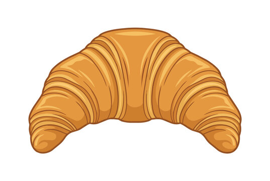 Fresh baked french croissant pastry vector illustration