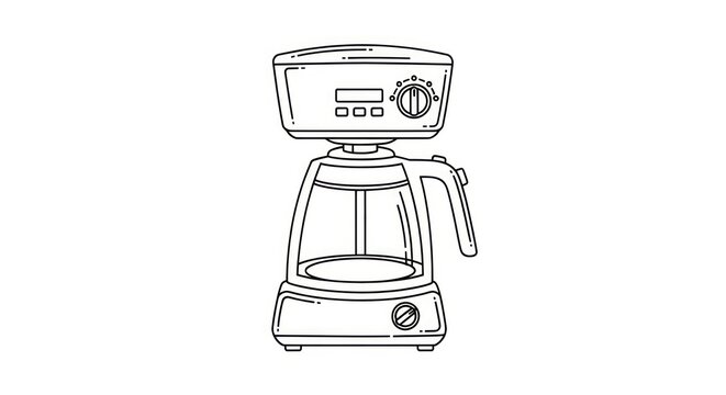 Black and white coffee maker machine.
