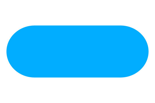 Png rounded rectangle sticker, simple blue design, transparent background