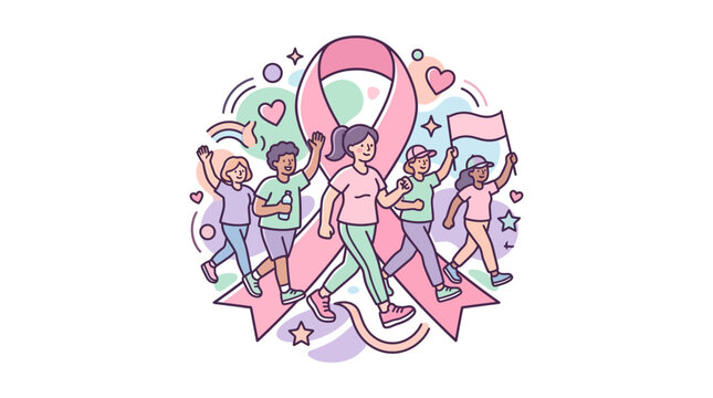 A group of people walking together for a health cause