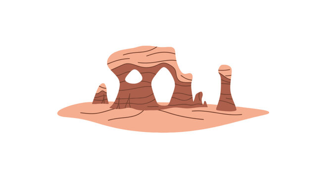Brown Rock Formation Arch Landmark.