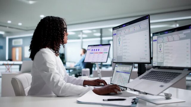 Medical Provider Woman Efficiently Managing Credentialing And Licensing Data