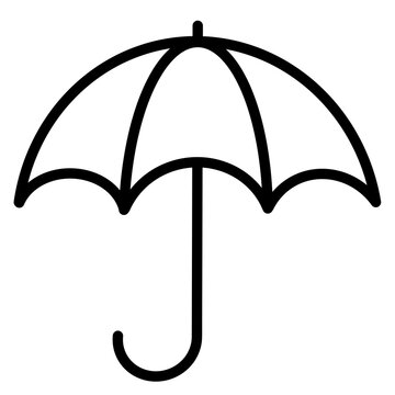 Simple open umbrella protection line icon