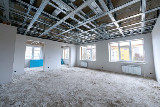 Indoor wall finishing with plasterboard panels