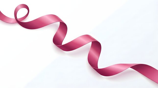 Pink ribbon for breast cancer awareness month symbol of hope and support