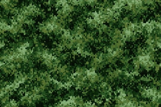 Pixelated army green camouflage repeating background