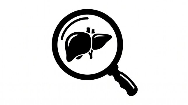 Magnifying Glass Inspecting Human Liver Vector Silhouette Icon on White

Liver Disease Medical Research Magnifying Glass Silhouette Graphic Symbol

Magnifier Examining Human Liver Organ Vector Icon fo
