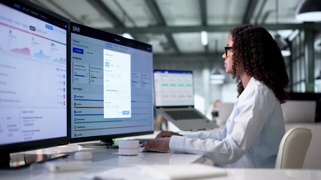 Young African American Woman Using Computer