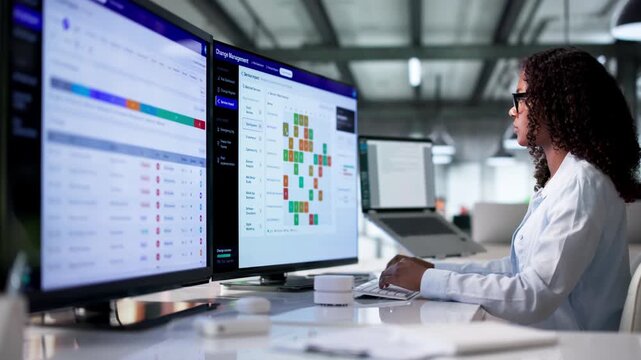 IT Manager Reviewing Risk Assessment Dashboard