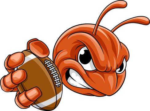Ant Bug or Beetle Insect Football Ball Team Mascot