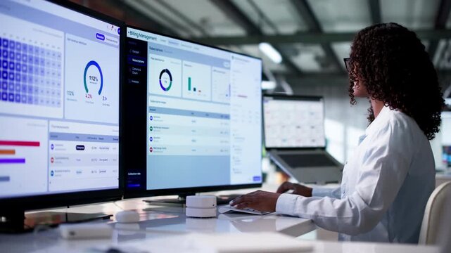 Young African American Woman Analyzes Subscription Billing Software