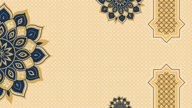 Luxury Islamic ornament background with elegant blue gold mandala patterns for Eid, Ramadan, invitation & certificate vector