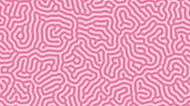 Pink organic turing pattern morphing slowly, biological seamless loop background