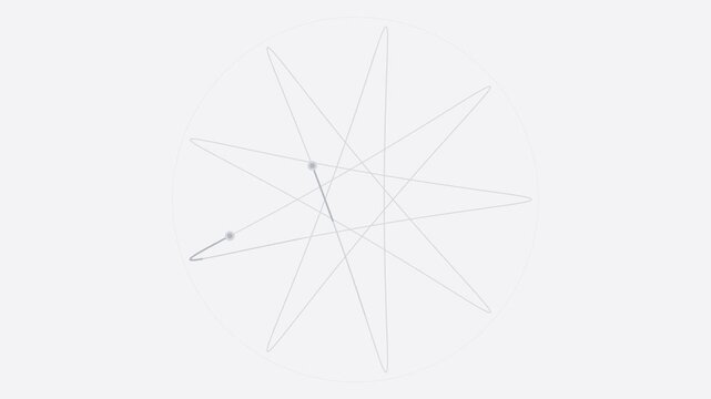 White spirograph geometric curves rotating elegantly, mathematical seamless loop background